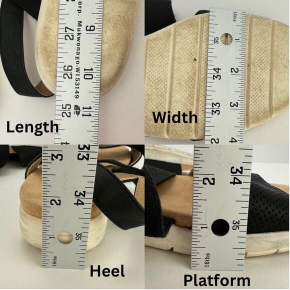 LifeStride Velocity 2.0 Black Slingback Elastic Strap Faux Leather Sandals Sz 10 - Picture 7 of 7